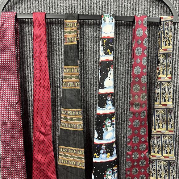 Lot Of 6 Mens Silk Neckties Multicolor Holiday Nautica RBM UNICEF 48”-60 X 3”-4 - Picture 2 of 16